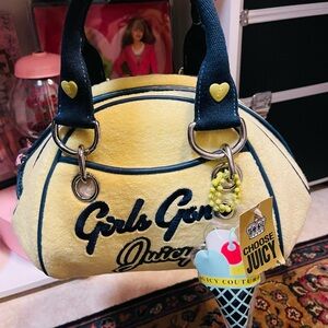 Juicy Couture Yellow and navy bowler Women's Bag